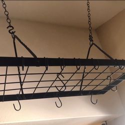 Hanging Black Iron Pot Rack