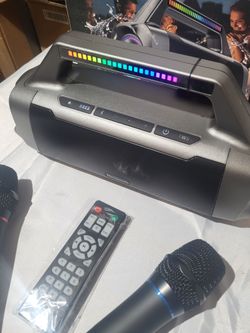 Karaoke Machine with Two Wireless Microphones,Portable Bluetooth Speaker for 100W Stereo Sound, IPX7 Waterproof Speaker with Remote Control Supports f