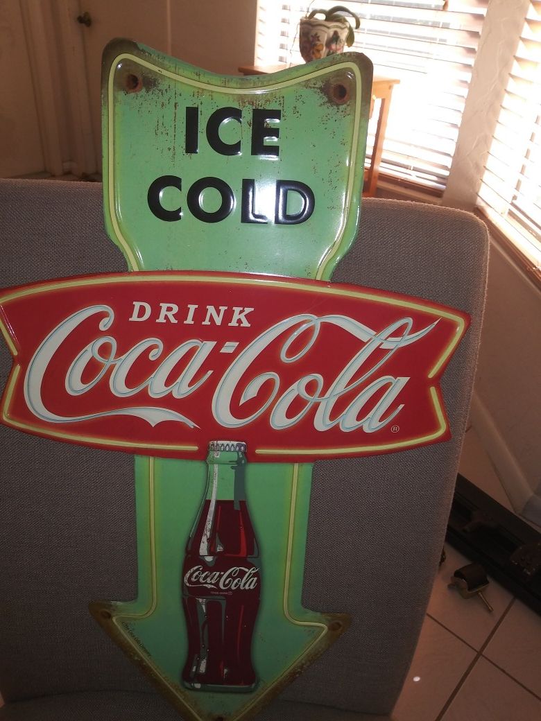 Coke metal sign. Trademarked. From Hobby Lobby for Sale in Pompano