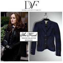 Diane Von Furstenberg “Betty” Plaid Glitter Blazer ASO Blair Waldorf
