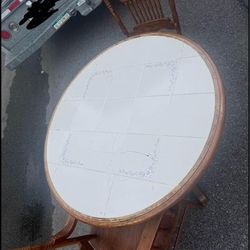 CERAMIC TILE DINING TABLE WITH 2 CHAIRS 