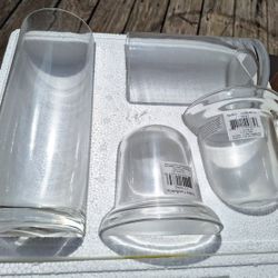Clear Glass Yankee Candle Holders Set NEW!