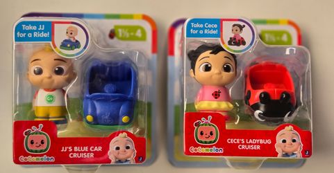 Cocomelon Car Cruiser Figurines Cece's Ladybug JJ's Blue Car SOLD INDIVIDUALLY