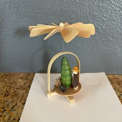 German Christmas Folk Art NWOT Carved Wood Pyramid 