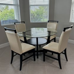 Glass Table And 4 Chairs