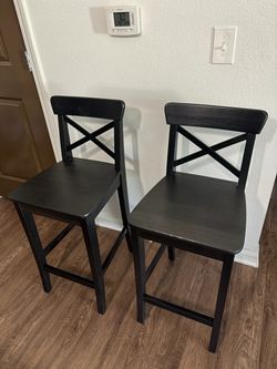 IKEA Black Bar Stools - Set of 2