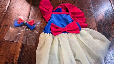 XS Snow White PET Costume Dress with Hair Bow