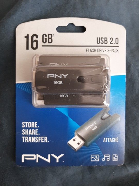 PNY 16GB Attaché USB 2.0 Flash Drive 3-Pack