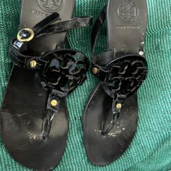 Tory Burch Kitten Heel big logo sandals flip flop jelly thong dress shoes y2k 