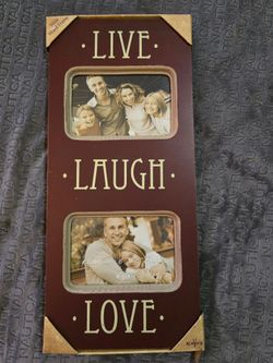 Live Laugh Love Wooden Picture Frame Wall Décor Holds Two 6x4 Photos