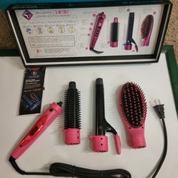 Brand New 3-in-1 Electric Hairstyling Set: Hot Comb, Curling Iron, Hot Straightening Brush