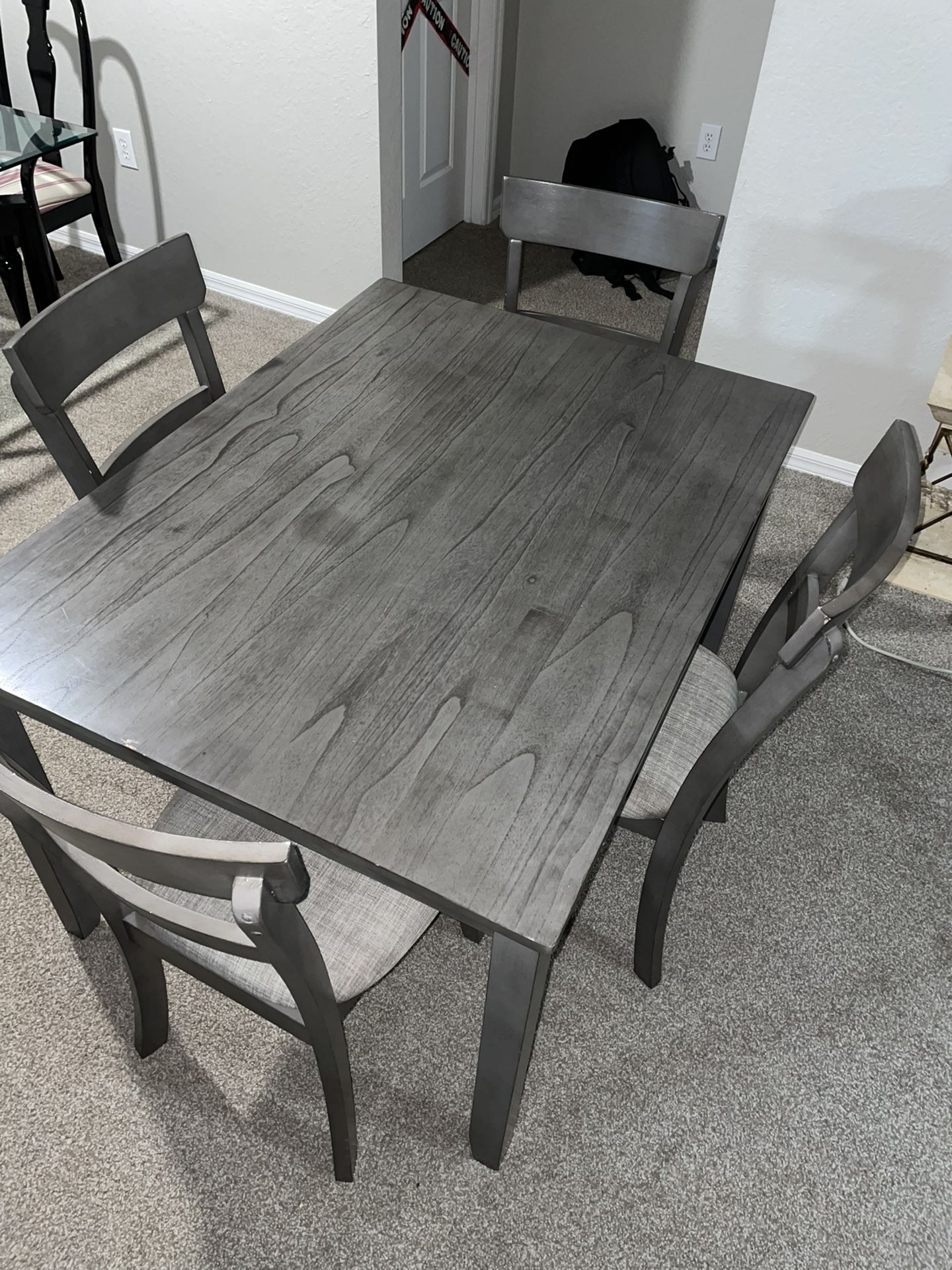 Nardo Grey Wooden Table W/ 4 Chairs