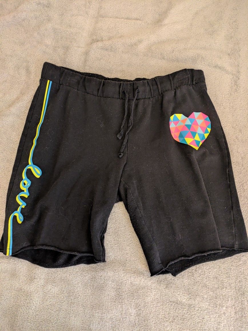 Black/Multi Heart Love Shorts Junior Small (3-5)