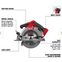 M18 FUEL 18V Lithium-Ion Brushless Cordless 6-1/2 in. Circular Saw (Tool-Only)