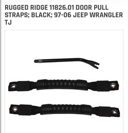 Rugged Ridge 11826.01 Door Pull Straps; Black; 97-06 Jeep Wrangler