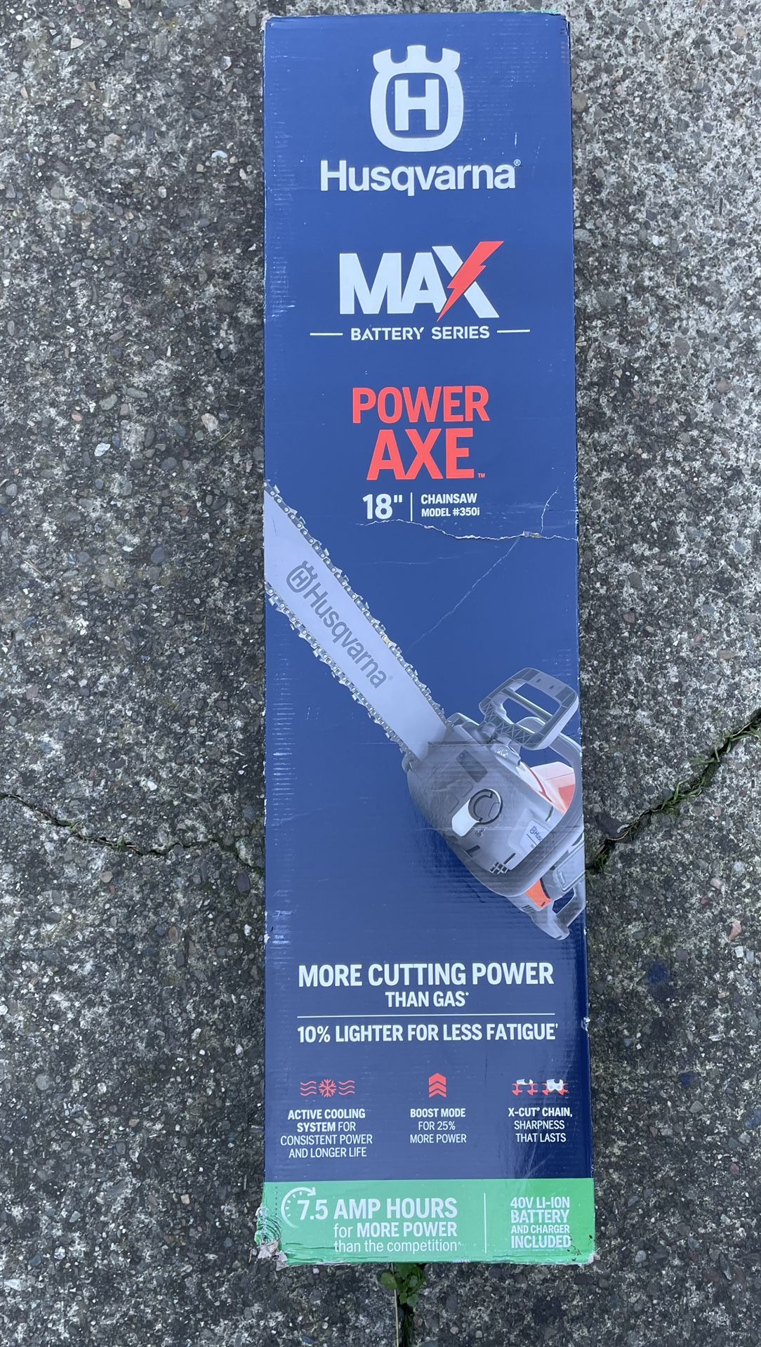 Husqvarna Power Axe 350i 40-volt 18-in Battery 7.5 Ah Chainsaw (Battery and Charger Included)