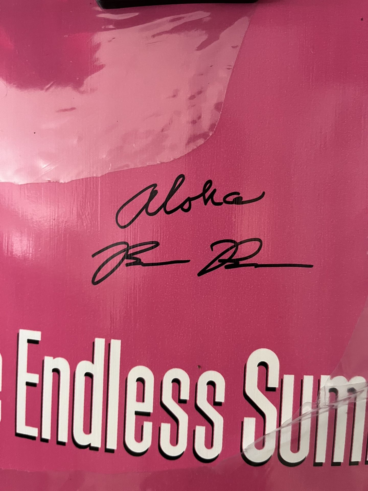 Endless Summer skateboard signed by Bruce Brown