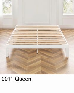 QUEEN 12” WHITE 12” WOOD BED FRAME LIKE NEW IN BOX 📣 4075 S 32nd St, Phoenix, AZ 85040 👈CROSSROADS 👇