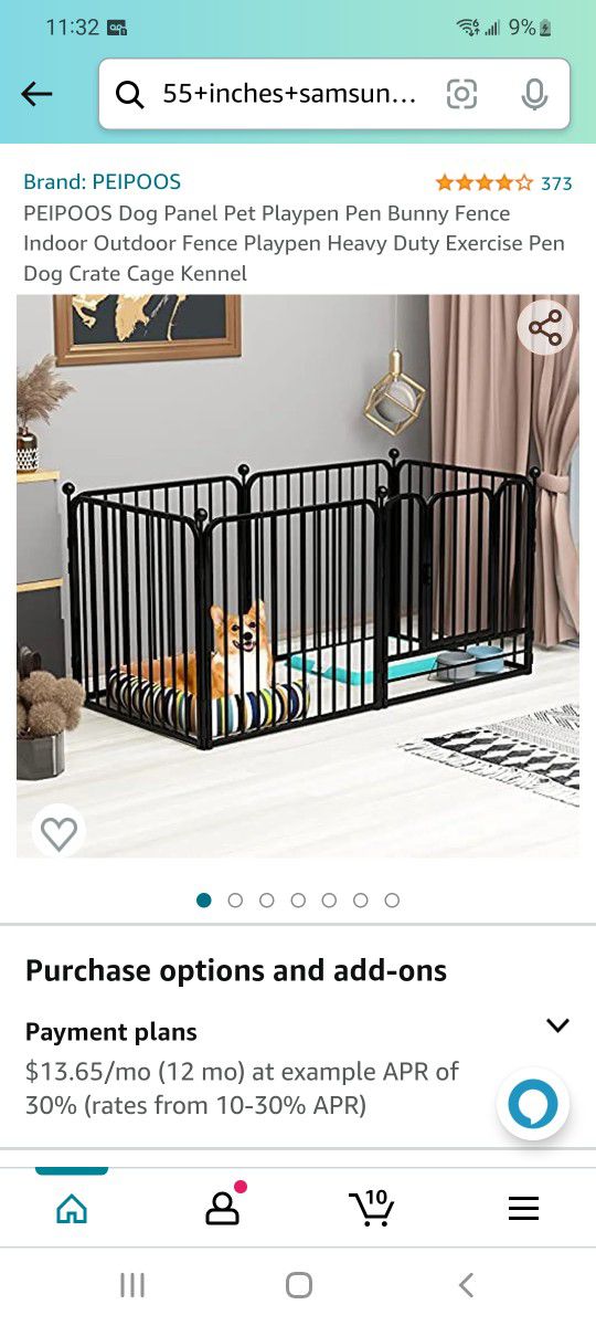 PEIPOOS Dog Panel Pet Playpen Pen Bunny Fence Indoor Outdoor Fence Playpen Heavy Duty Exercise Pen Dog
Crate Cage Kennel *New* 
