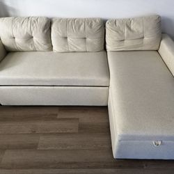 Sleeper Sofa Sectional with Storage Like New
