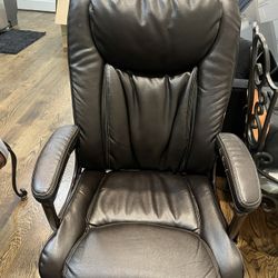 Brown Leather Desk Chair 