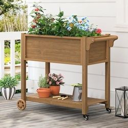 LUE BONA Plastic Raised Garden Bed 39.9-in L x 20.9-in W x 33.9-in H