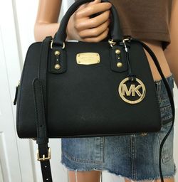 NWT Michael Kors Saffiano Black Large Satchel