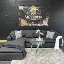 Sectional/couch/sofa, Charcoal Grey, 109x72, Delivery Available 