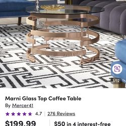 Marni glass top Coffee Table