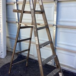 Vintage Wooden. Ladder @ 6ft Ladder Item 1068