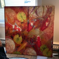 Large Z Gallerie Koi Art 