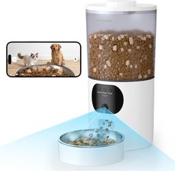 Smart Automatic Pet Feeder w/ 2K Camera + WiFi – 6.5L