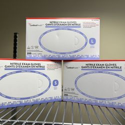 Cardinal Health Nitrile Exam Gloves Flexal, Finger Texture 200 Gloves, S-M-LNew