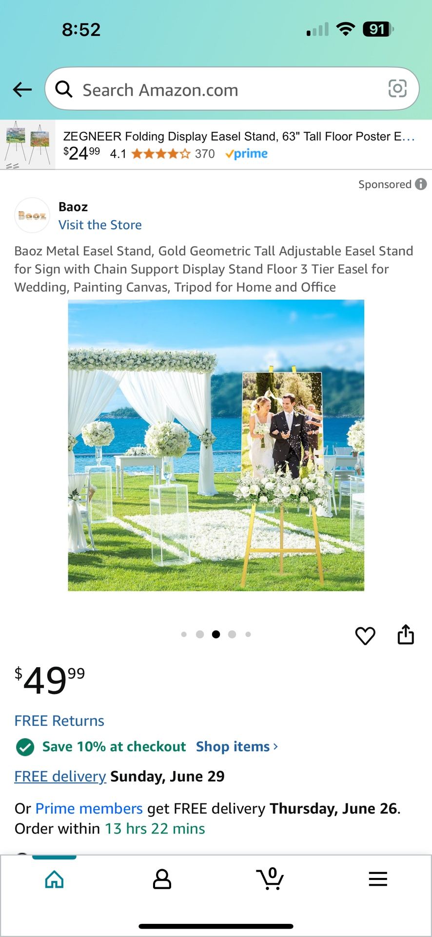 Stand for Wedding Signs