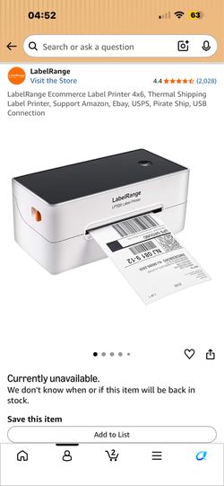 LabelRange Ecommerce Label Printer 4x6, Thermal Shipping Label Printer, Support Amazon, Ebay, USPS, Pirate Ship, USB Connection