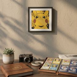 Custom 3D Printed Pokémon Art - Framed Pikachu (6"x6")