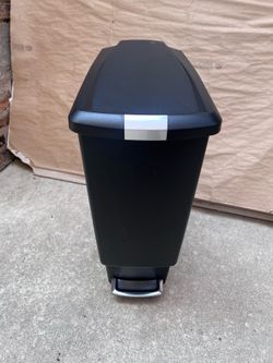 SimpleHuman Black Step Trash Can with Wheels