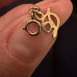 14 KG Plated 1940’s Vintage Necklace With letter “D” Charm 31” Long 