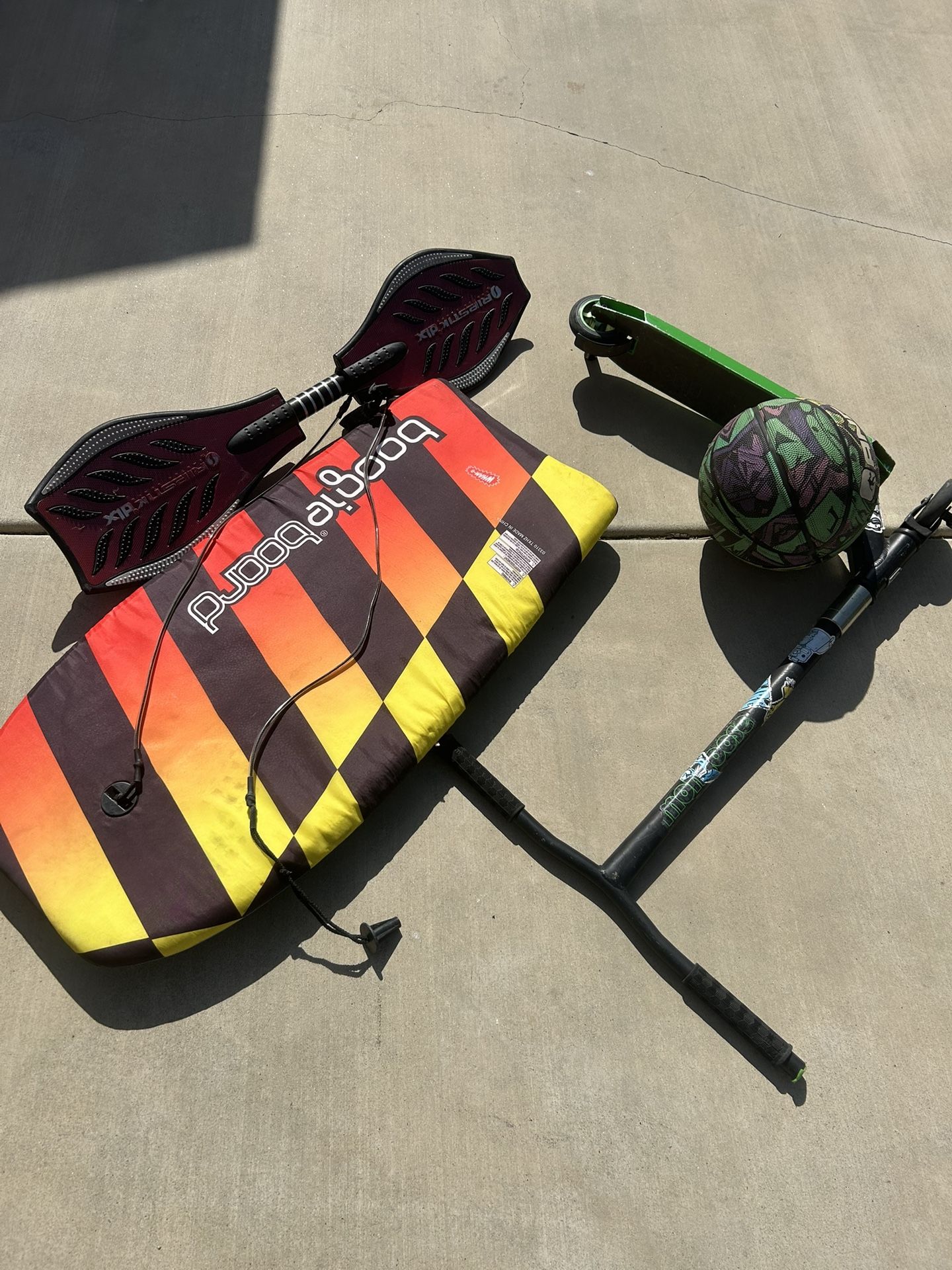 Scooter/skateboard/boogie Board/ Basketball 