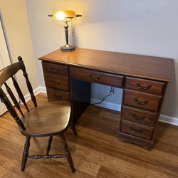 Wood Desk And Chair For Sale