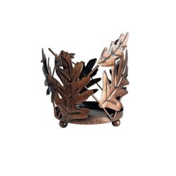 Bath Body Works Fall Autumn Leaves Candle Holder Tealight Bronze Brushed Metal