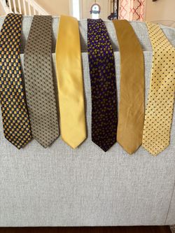 Lot of 5 Men's Dress Ties Gold Tones