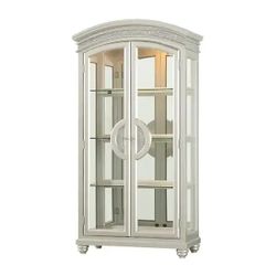 GLAM SILVER PLATINUM CURIO CHINA CABINET - CHINERO 