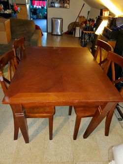 Wood kitchen dinning table with 4 chairs