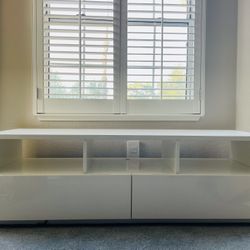 CB2 White Media Table 