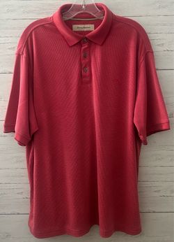 Tommy Bahama Men’s Coral Red Polo Shirt Modal Blend w/ Marlin Logo Size XL