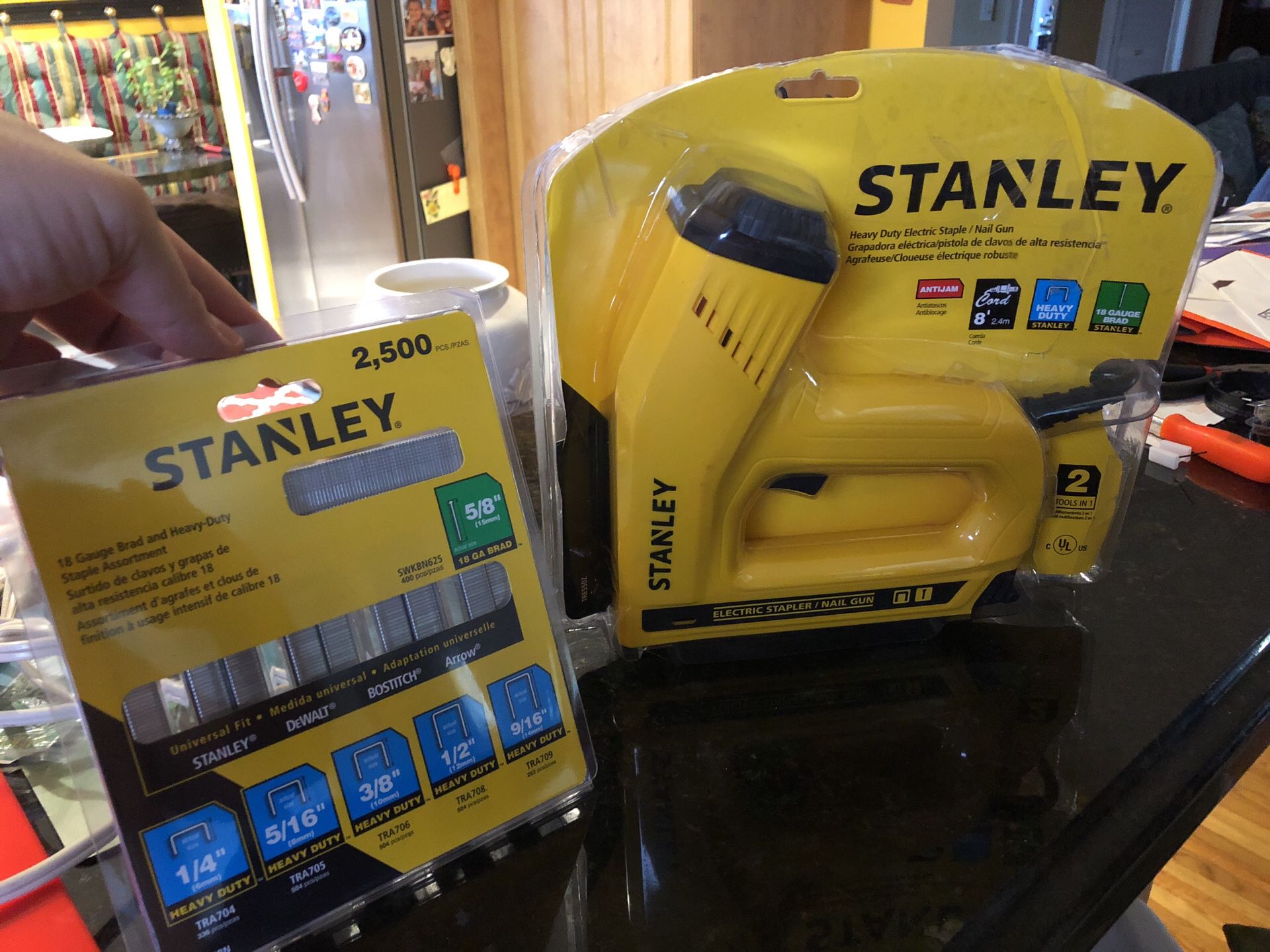 Stanley Heavy Duty staple and nail gun, with staples and nails