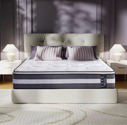 Brand-New SURLUNKEYS 14” Queen Hybrid Mattress — Just Expanded