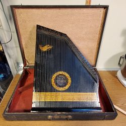 Antique Columbia No.3 Zither with Case 