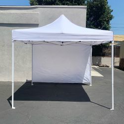 New in box $109 Heavy Duty Canopy 10x10 FT with (1) Sidewall, Ez Popup Outdoor Party Tent Patio Shelter, Carry Bag